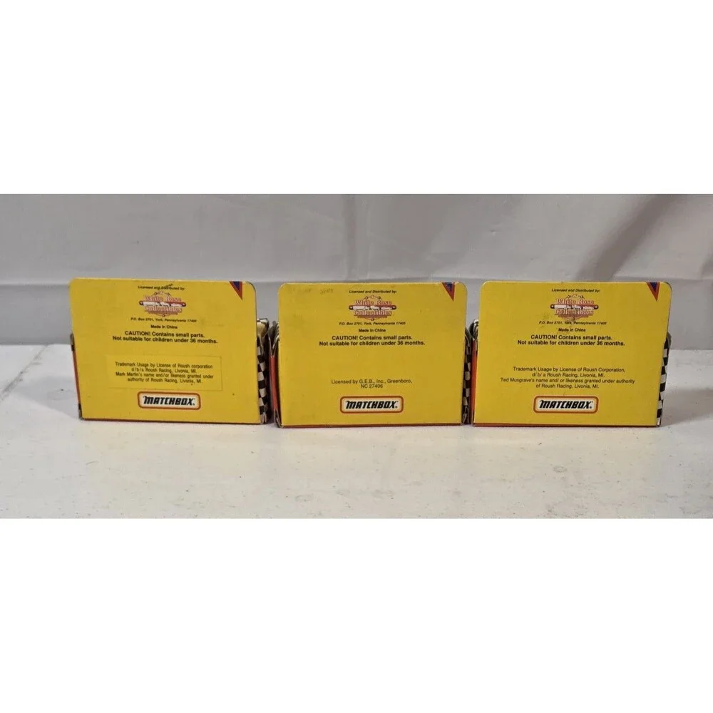 Matchbox 1994 Super Stars Series II NASCAR Diecast Lot of 3 Valvoline #6 #16 #75